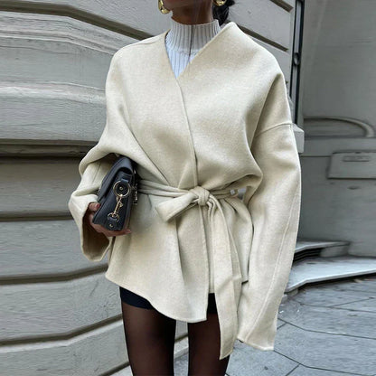 Veste élégante pour femme, décolleté en V, décontractée