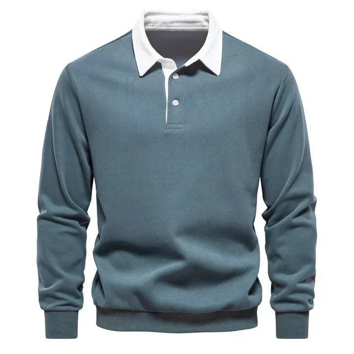 Polo homme manches longues classique élégant
