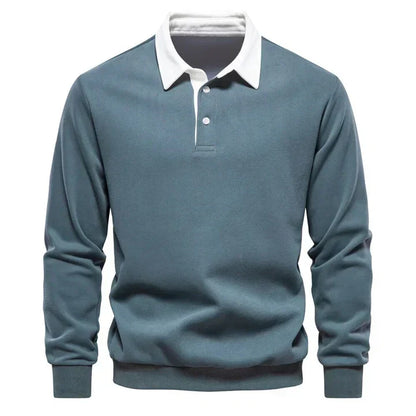 Polo homme manches longues classique élégant