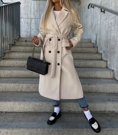 Manteau élégant à double boutonnage pour femme