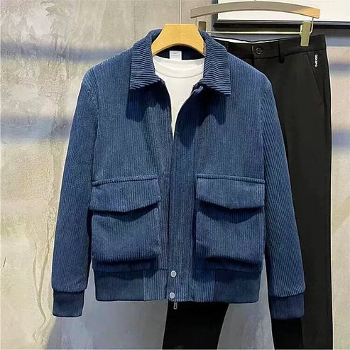 Veste en velours côtelé élégante pour homme, coupe moderne