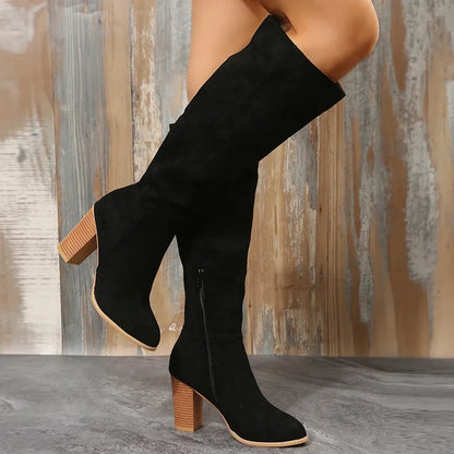 Bottes élégantes pour femme | Bottes à talons hauts et semelle épaisse