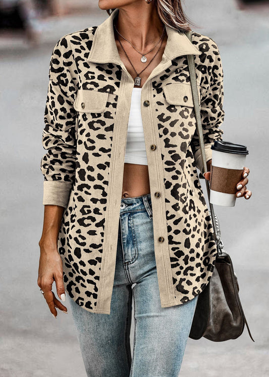 Modische Luipaard Jacke Trendy Design - IdealeKleiden