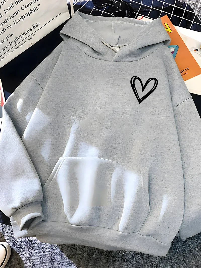 Sweat à capuche cœur femme Confortable Design tendance