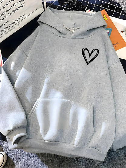 Sweat à capuche cœur femme Confortable Design tendance