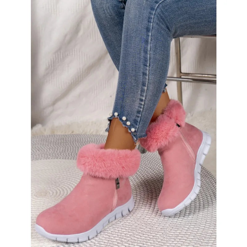 Weiche Winterschuhe Runde Zehe Plüsch - IdealeKleiden