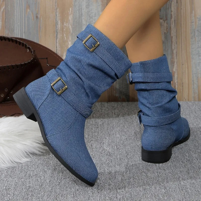 Bottes en denim tendance pour femme