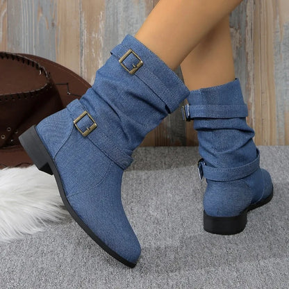 Bottes en denim tendance pour femme