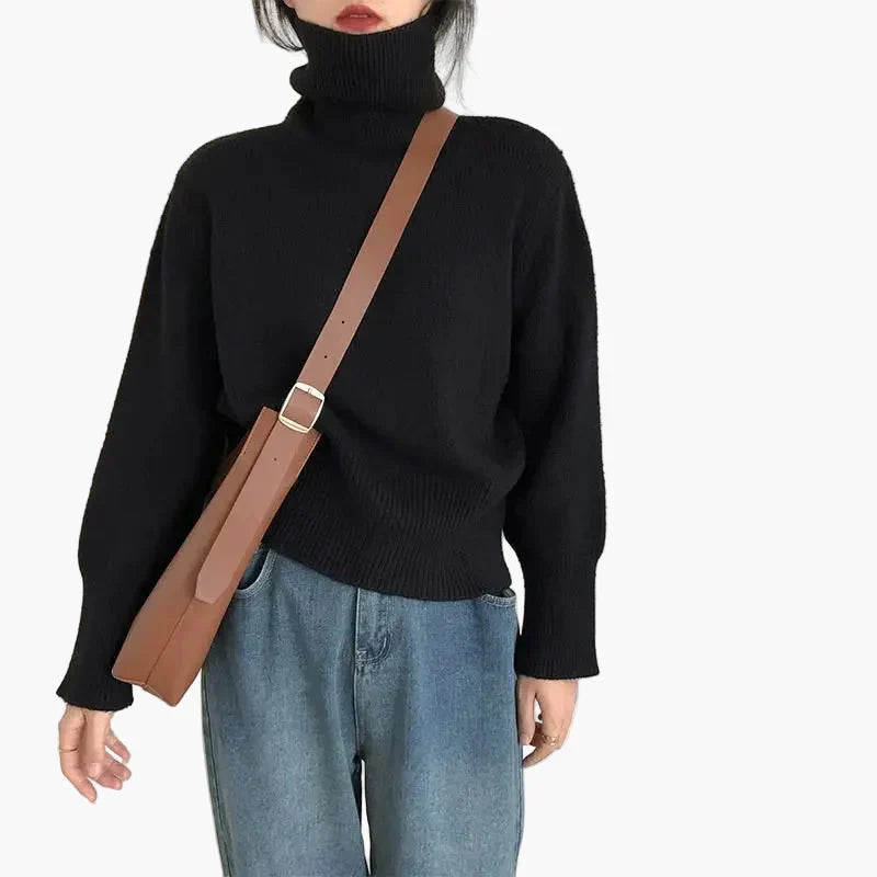 Pull-over col roulé tendance automne hiver
