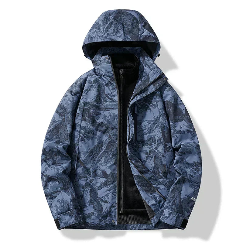 Veste de ski pour homme Résistante aux intempéries Capuche Isolée