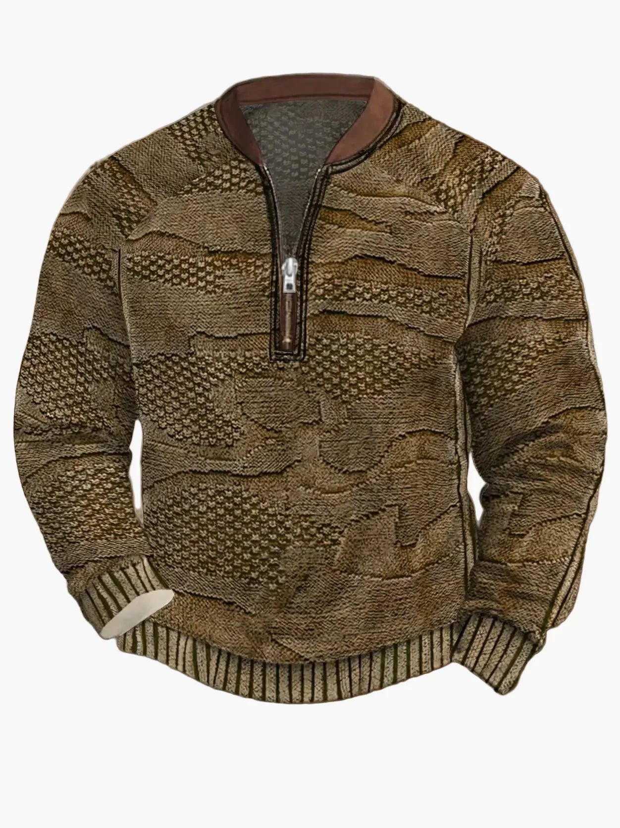 Pull en tricot zippé moderne pour homme