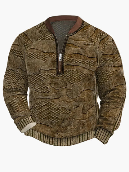 Pull en tricot zippé moderne pour homme