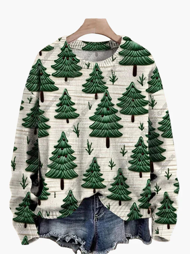 Pull de Noël festif brodé en 3D