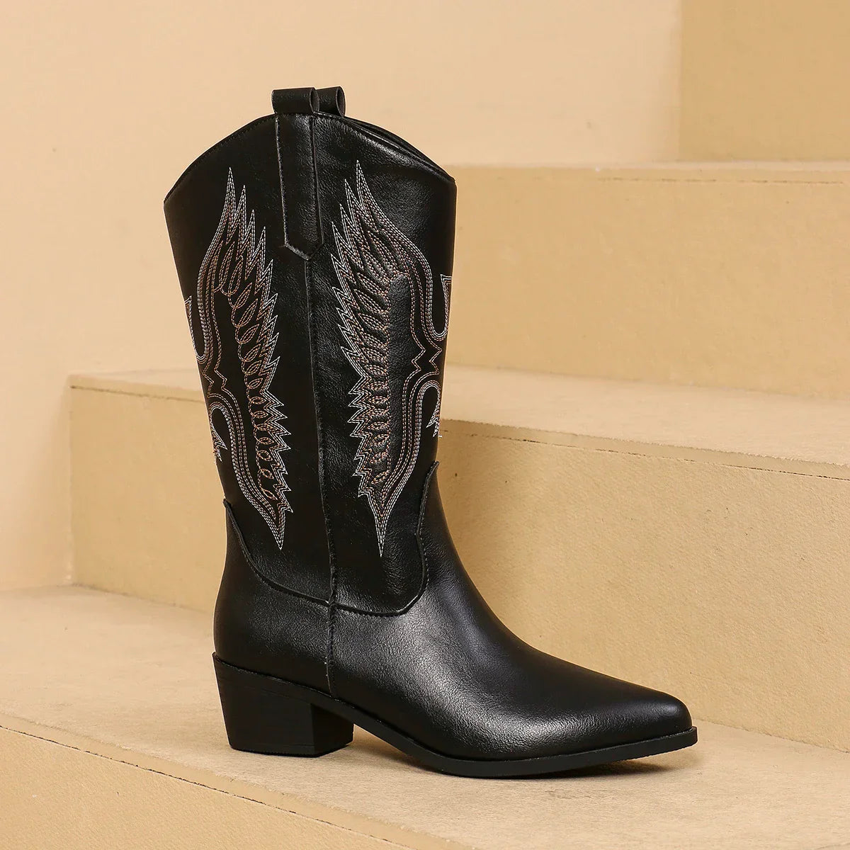 Bottes western femme talon bas
