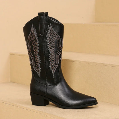 Bottes western femme talon bas