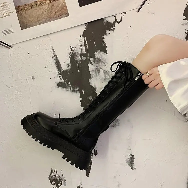 Bottes d'équitation hautes à semelles épaisses