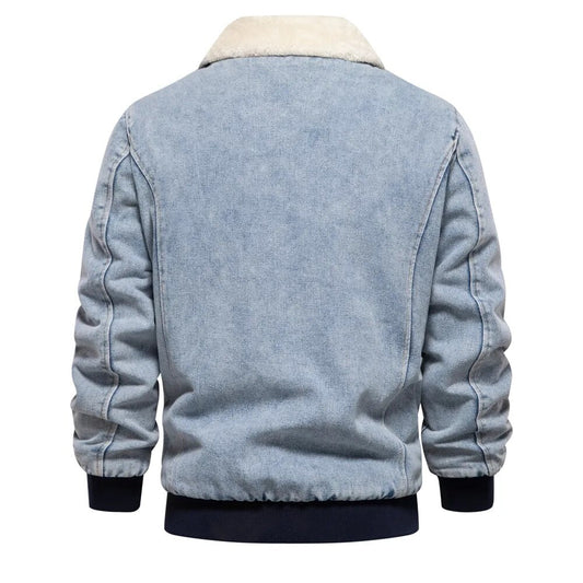 Herren Jeansjacke Warm Gefüttert Winter - IdealeKleiden