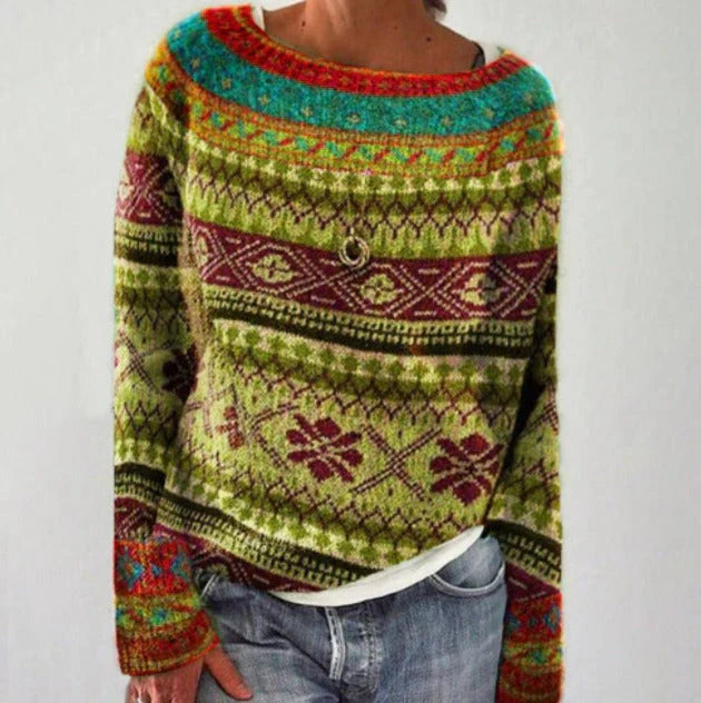 Pull de Noël femme nordique hivernal