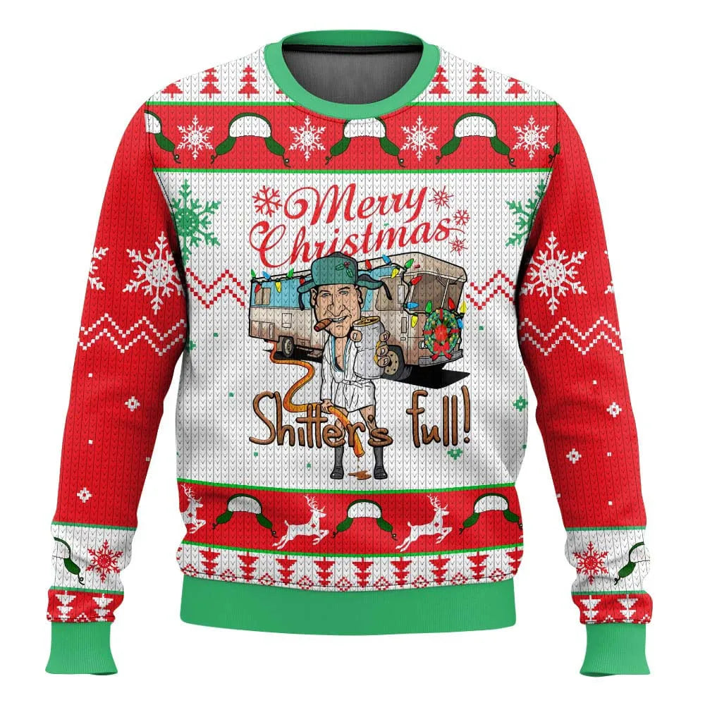 Pull de Noël homme motif ski drôle