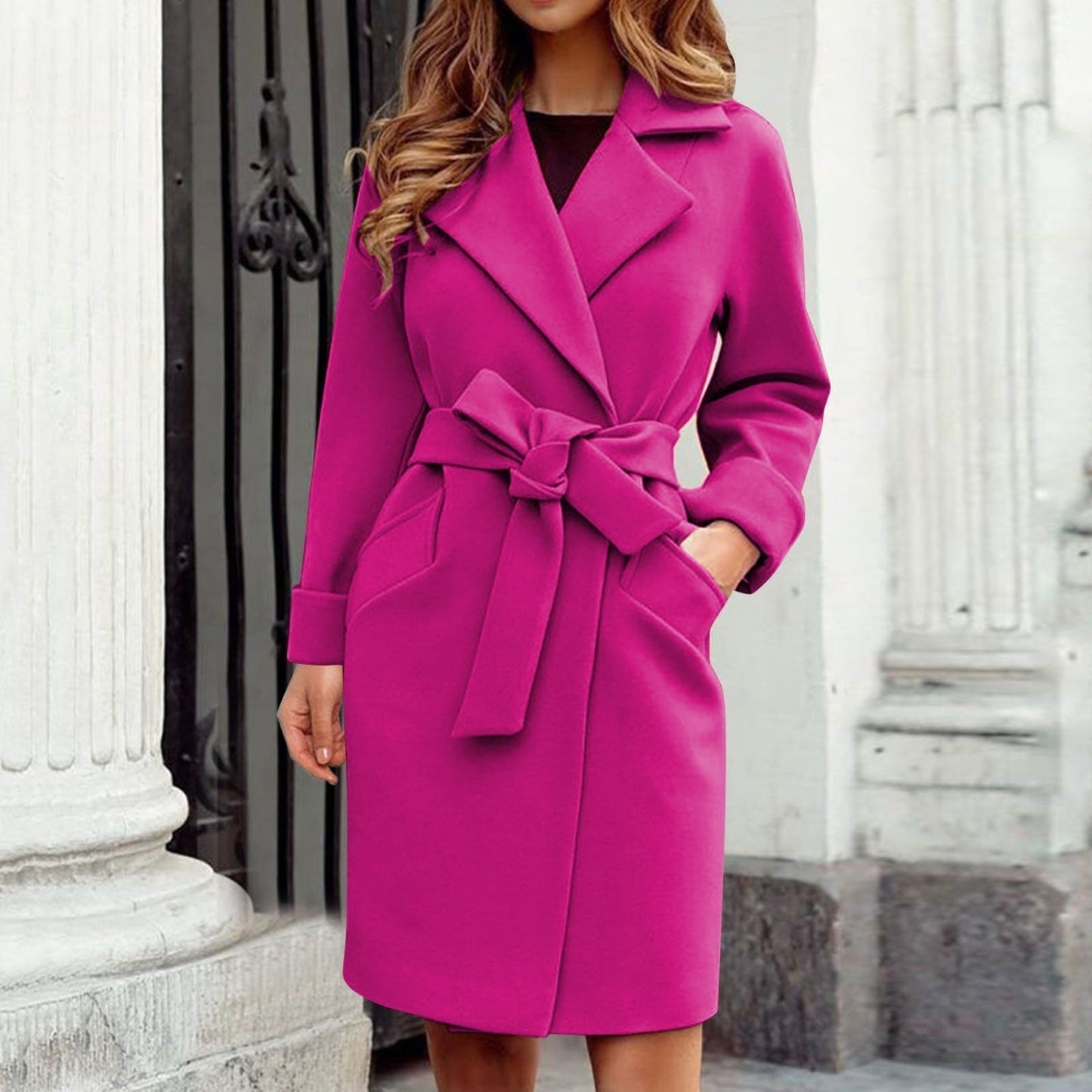 Robe élégante femme classique mi-longue