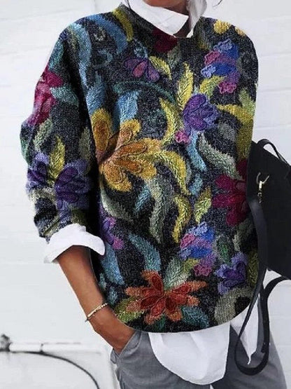 Pull tendance fleuri pour femme