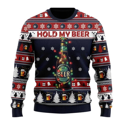 Pull de Noël Homme Motif Bière Rigolo