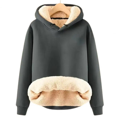 Sweat à capuche chaud femme polaire douce
