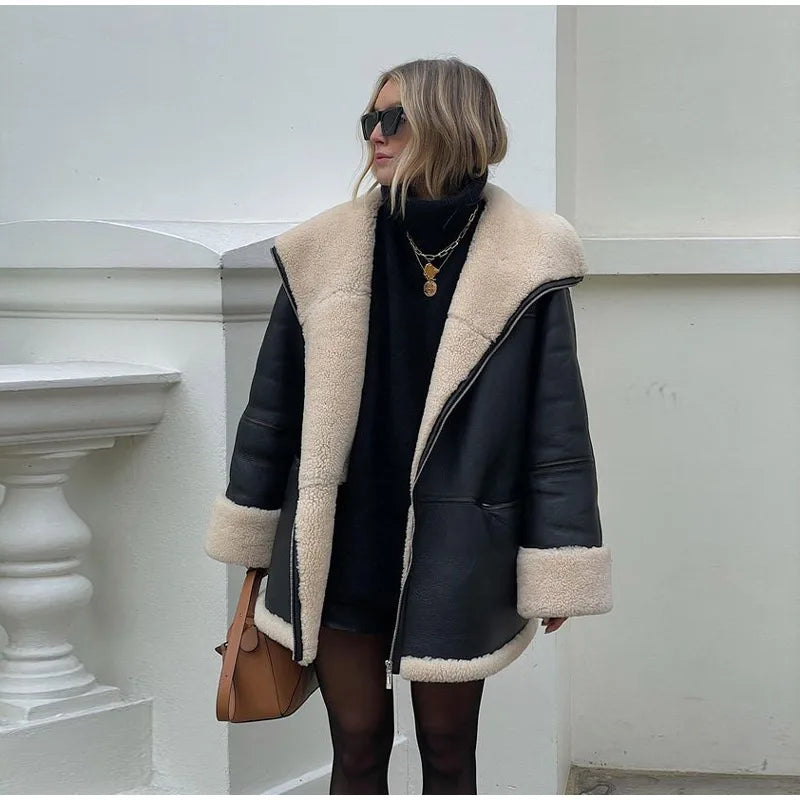 Veste d'hiver chaude pour femme en polaire