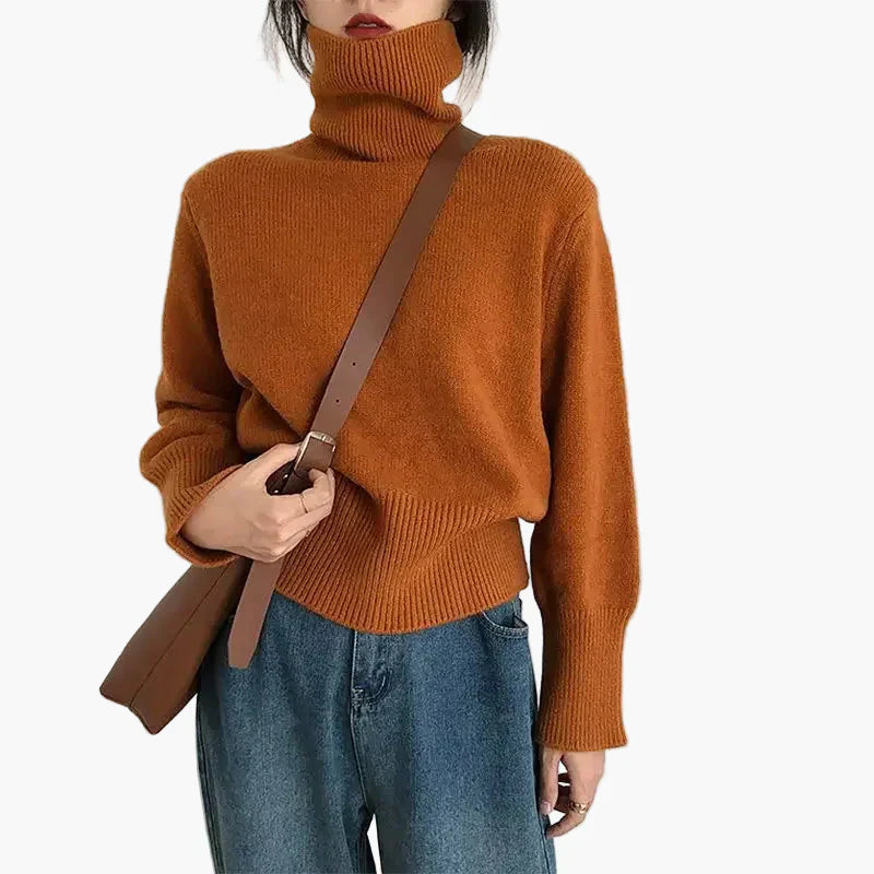 Pull-over col roulé tendance automne hiver