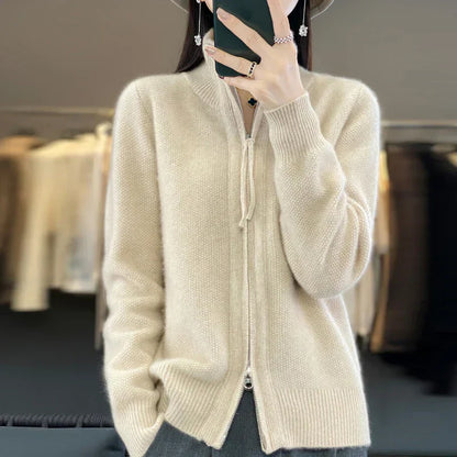 Gilet en laine Double fermeture éclair Haute qualité Doux