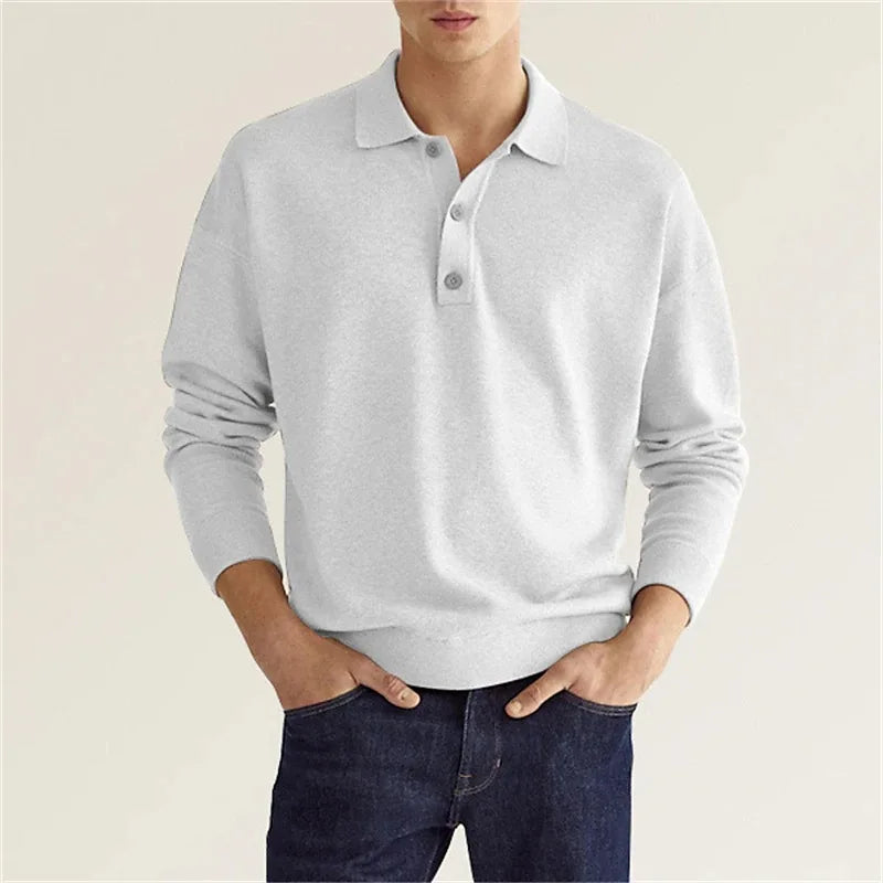 Polo homme manches longues look décontracté moderne