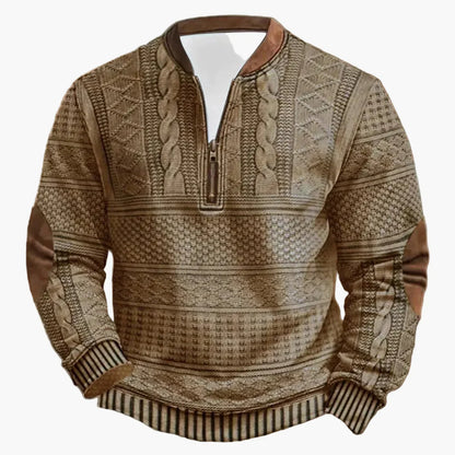 Pull d'extérieur confortable col montant zippé