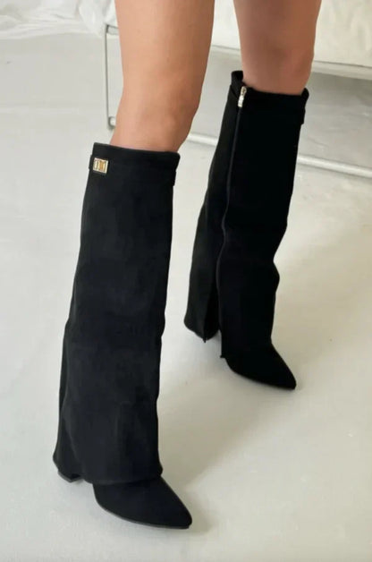 Bottes hautes en daim élégantes