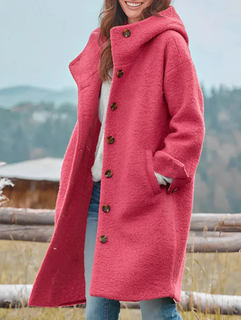 Veste bouclée oversize à boutons