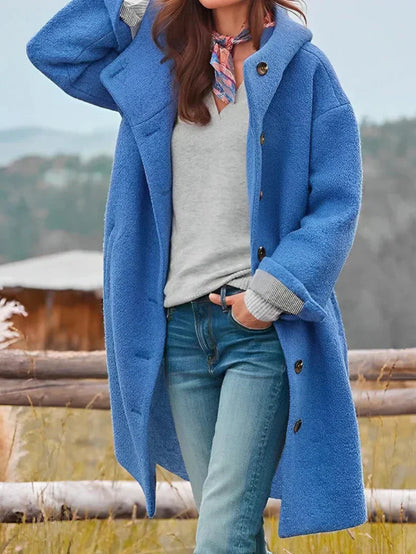 Veste bouclée oversize à boutons