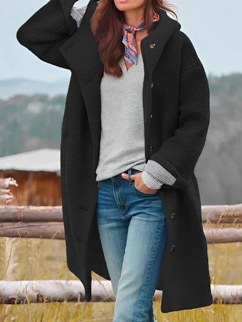 Veste bouclée oversize à boutons