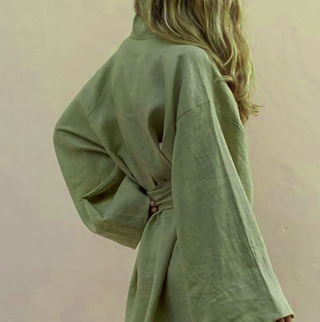 Kimono de luxe pour femme avec ceinture en soie