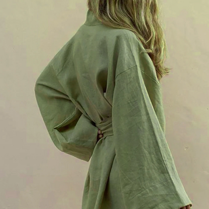 Kimono de luxe pour femme avec ceinture en soie