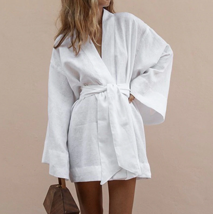 Kimono de luxe pour femme avec ceinture en soie