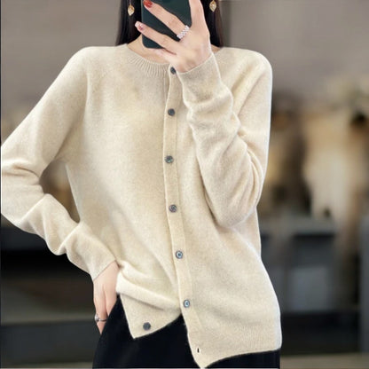 Cardigan en laine pour femmes Doux Élégant Automne Hiver