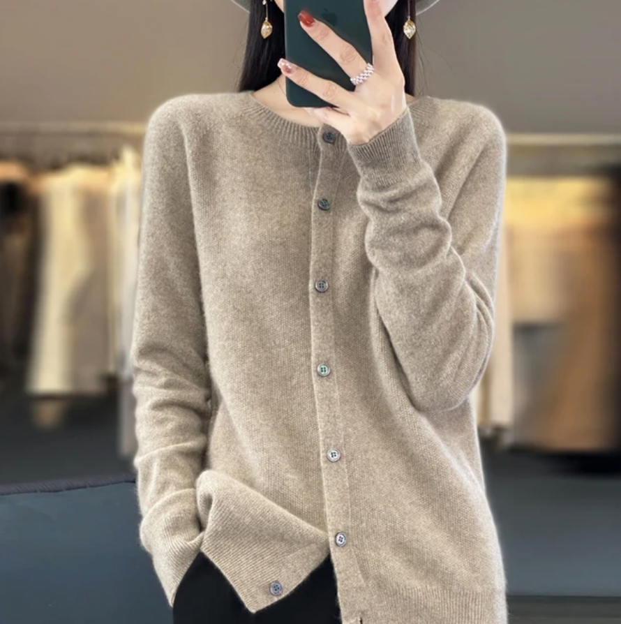 Cardigan en laine pour femmes Doux Élégant Automne Hiver