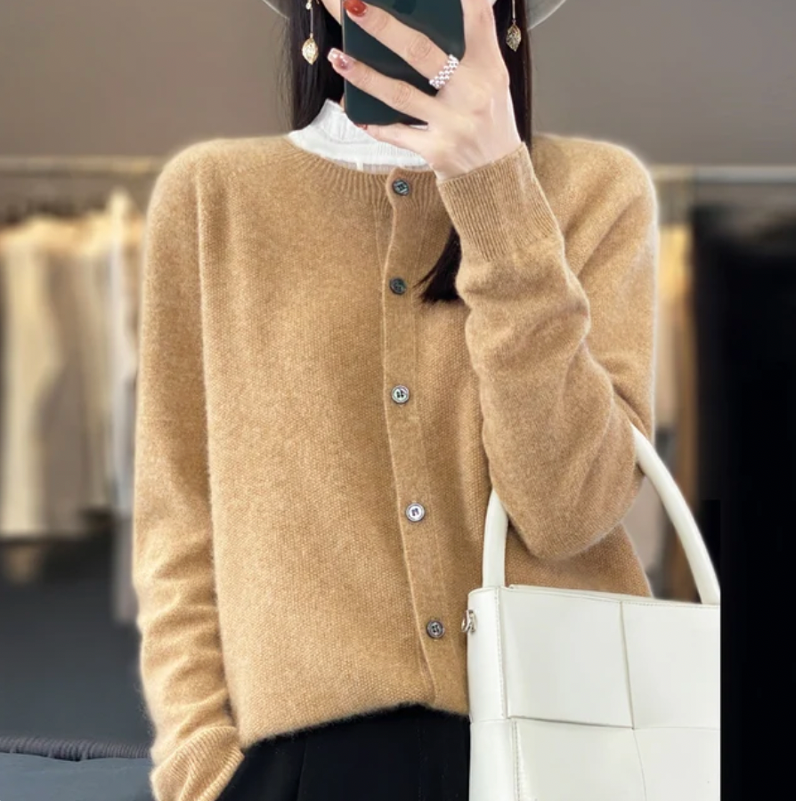 Cardigan en laine pour femmes Doux Élégant Automne Hiver
