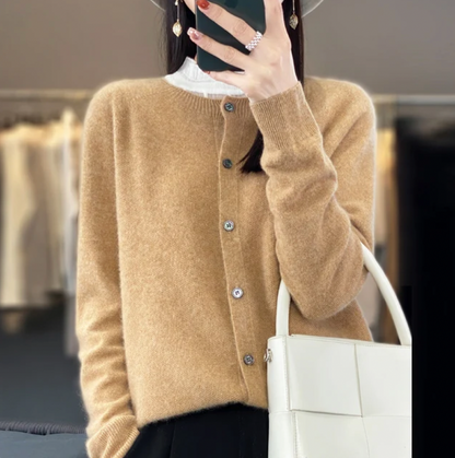 Cardigan en laine pour femmes Doux Élégant Automne Hiver