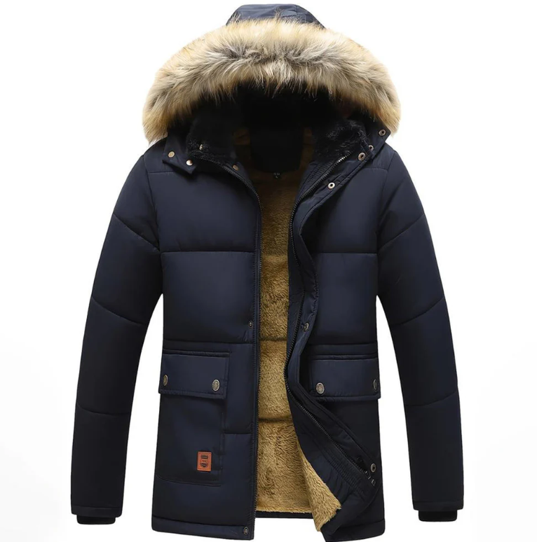 Parka d'hiver matelassé pour homme avec capuche