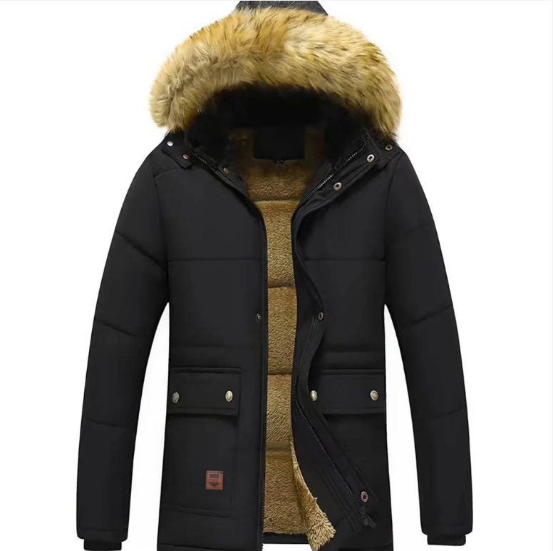 Parka d'hiver matelassé pour homme avec capuche