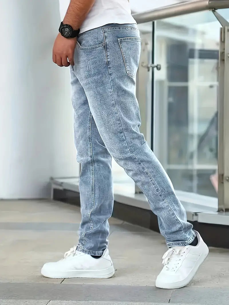 Jean slim fit bleu ajusté pour homme