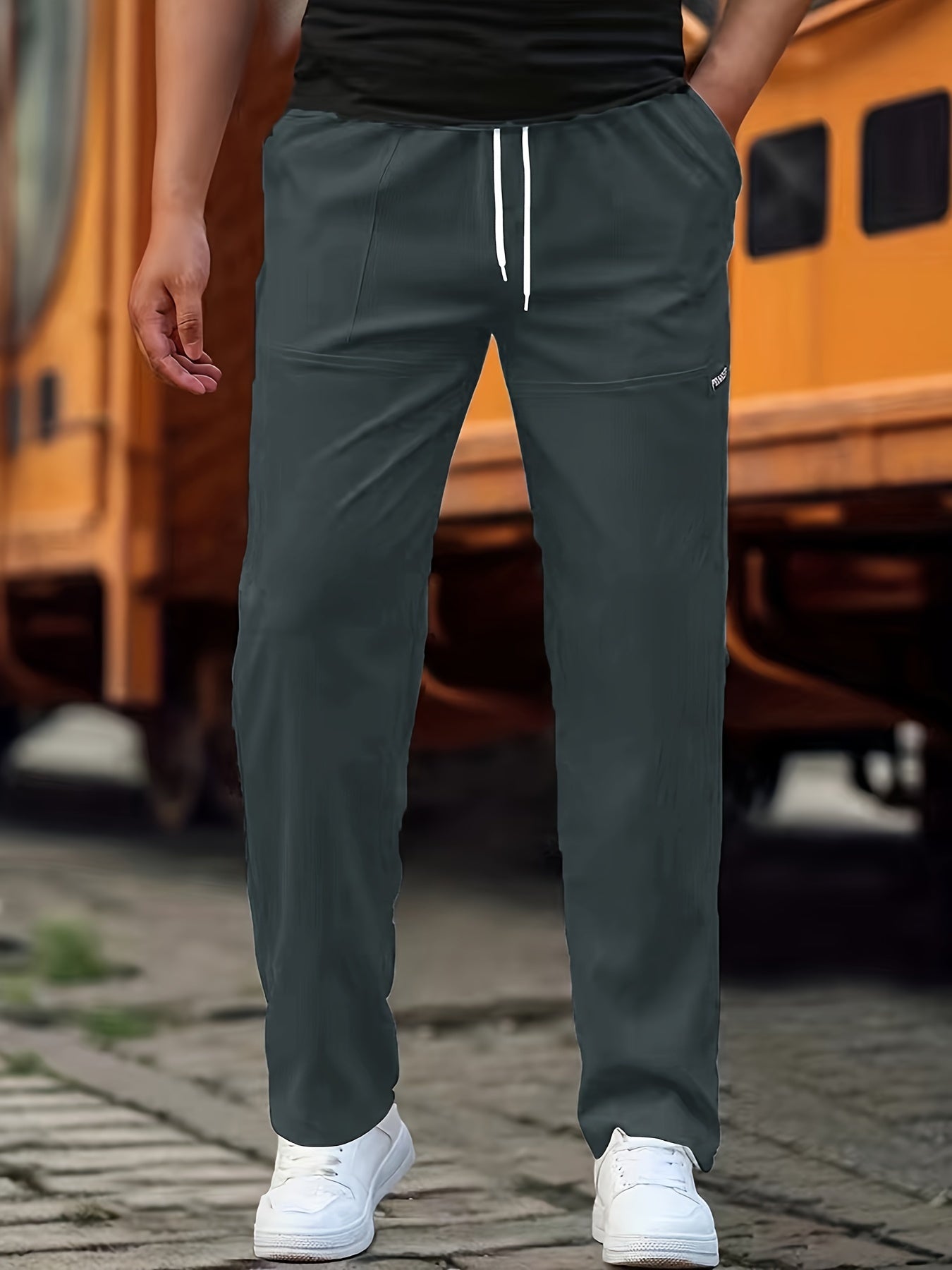 Pantalon de jogging slim homme Extensible Cordon de serrage