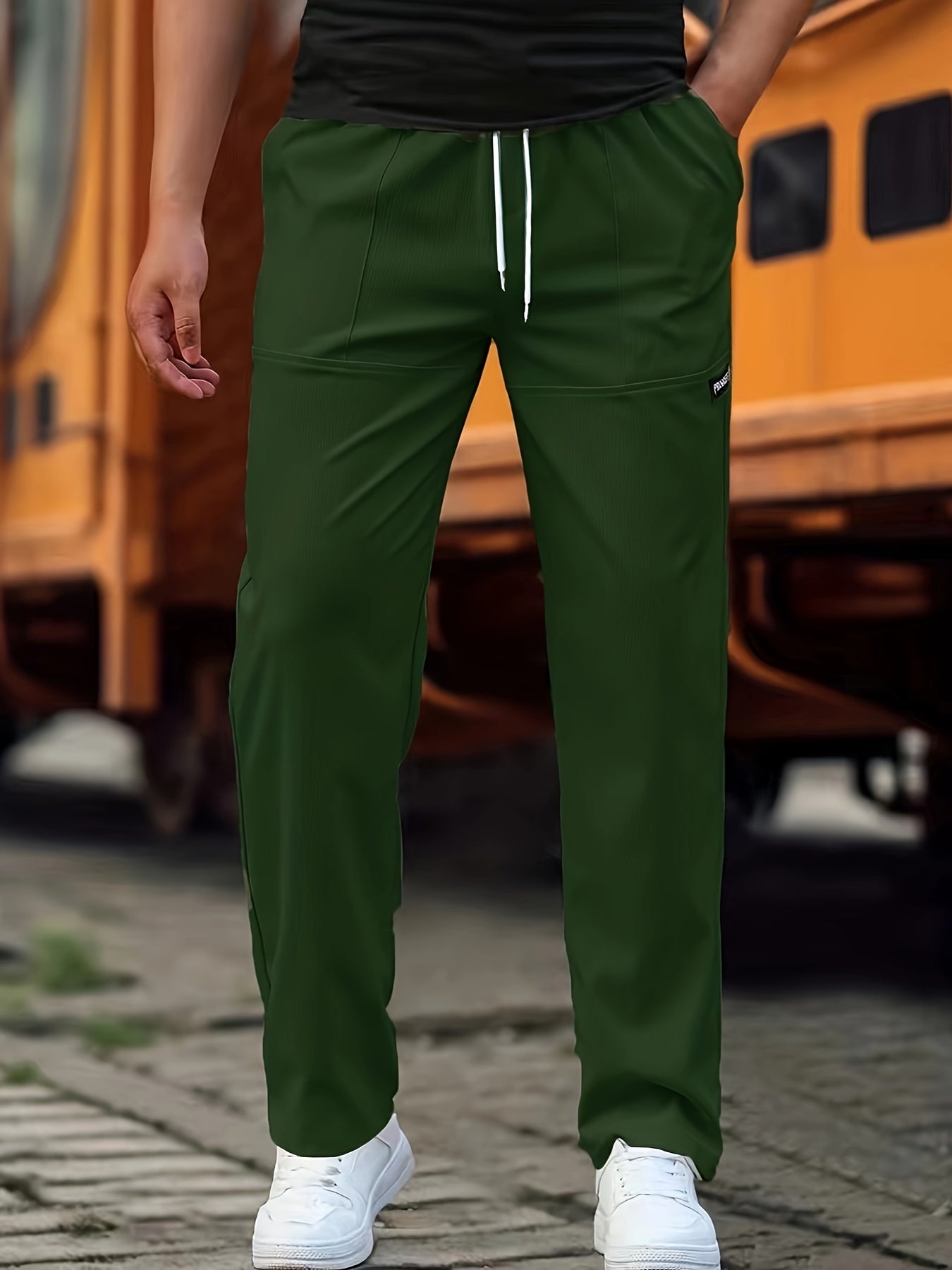Pantalon de jogging slim homme Extensible Cordon de serrage