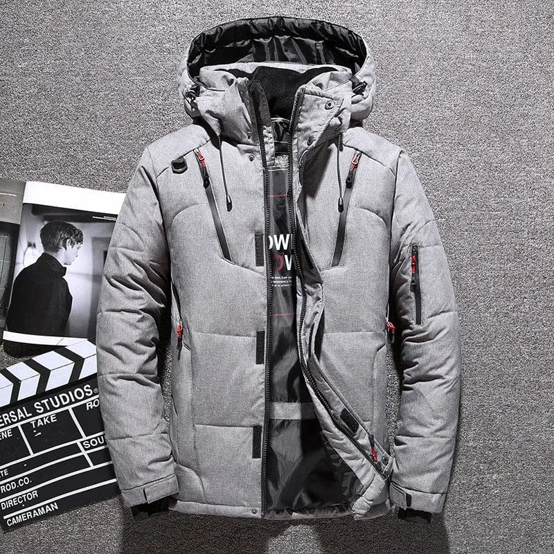 Manteau d'hiver chaud pour homme avec capuche, en duvet