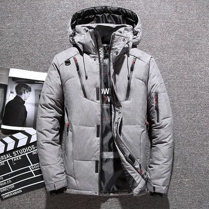 Manteau d'hiver chaud pour homme avec capuche, en duvet